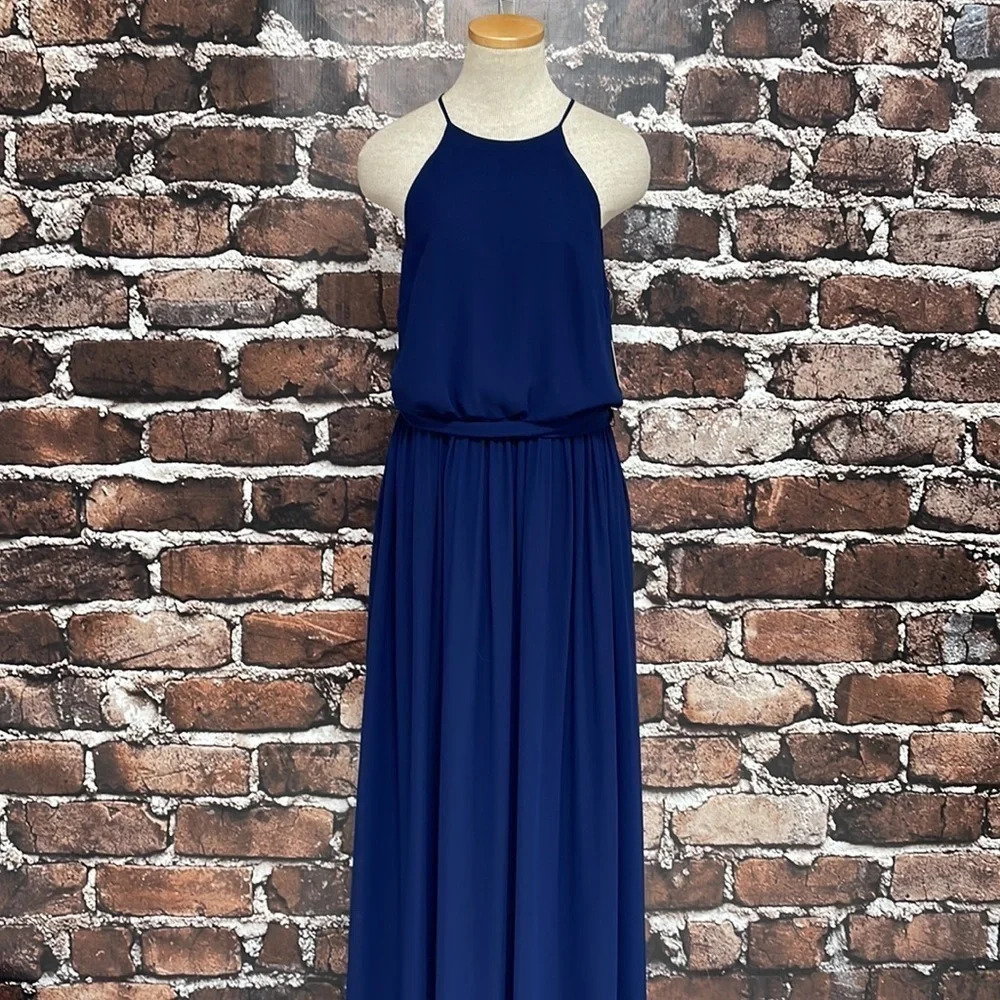 Donna Morgan Collection Dress Midnight Blue Sleeveless Maxi Semi-Formal NWT 6